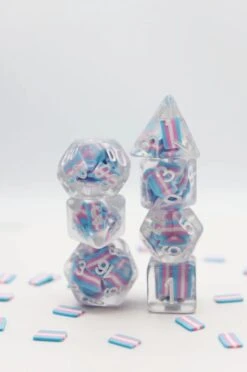 Transgender Flag Resin Dice Set
