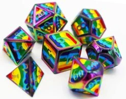 Pride Flag Metal Dice Set - Rainbow Pride Flag