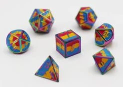 Pride Flag Metal Dice Set - Pansexual