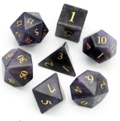 Amethyst Crystal Gemstone Dice Set