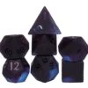 Purple & Black Glass Colored Glaze Dice Set
