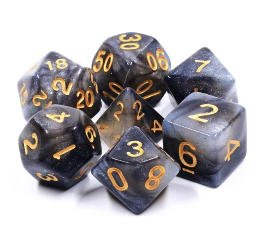 Silver Sparkle Dice Set