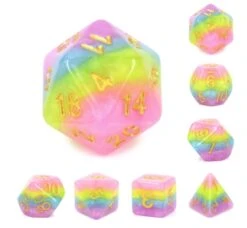 (Purple+Blue+Yellow+Pink) Layer Dice Set
