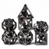 Retro Hollow Metal DND Silver Look Dice Set （Dragon）
