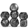 Stone Barrel Plating Vintage Silver Look Metal Dice Set