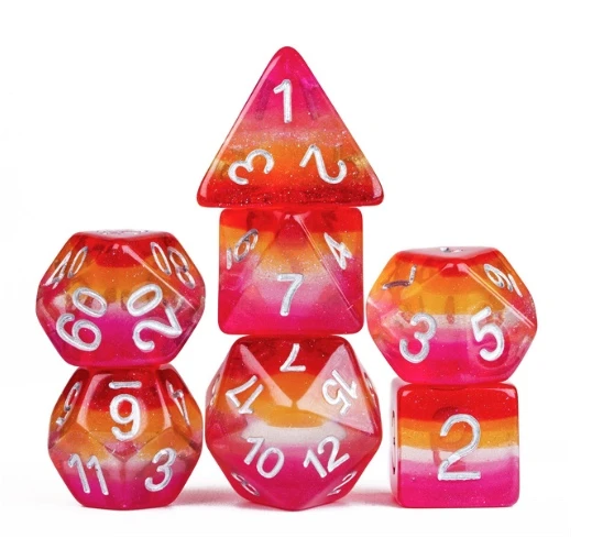 Pride Flags Lesbian Frosted Dice Set
